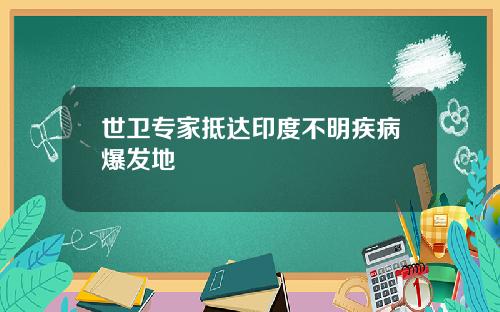 世卫专家抵达印度不明疾病爆发地
