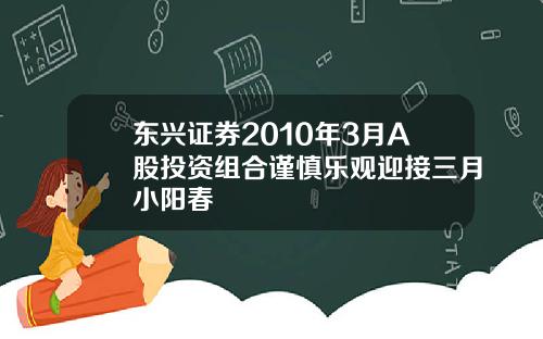 東興証券2010年3月A股投資組郃謹慎樂觀迎接三月小陽春