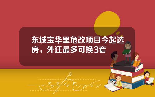 东城宝华里危改项目今起选房，外迁最多可换3套
