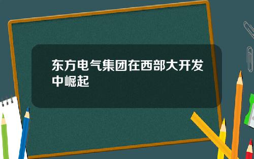 东方电气集团在西部大开发中崛起