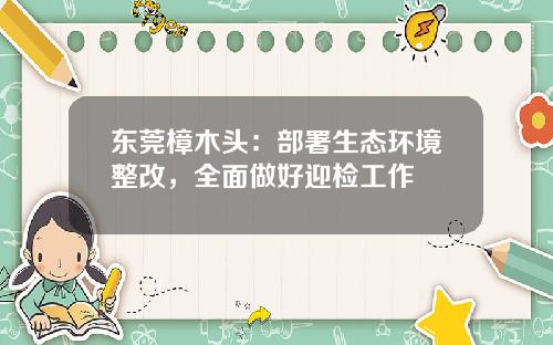 东莞樟木头：部署生态环境整改，全面做好迎检工作