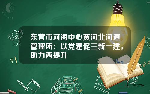 东营市河海中心黄河北河道管理所：以党建促三新一建，助力两提升