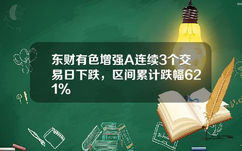 東財有色增強A連續3個交易日下跌，區間累計跌幅621%