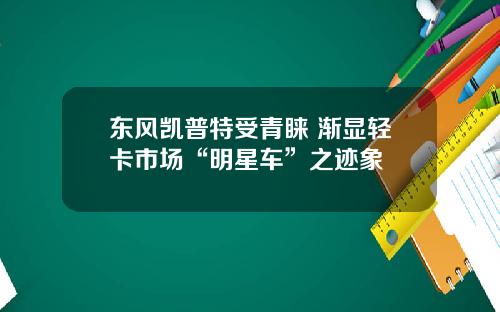东风凯普特受青睐 渐显轻卡市场“明星车”之迹象