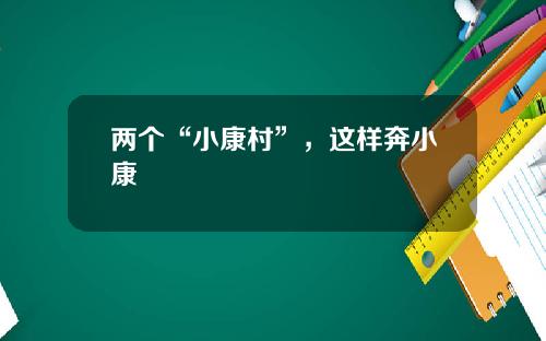 兩個“小康村”，這樣奔小康