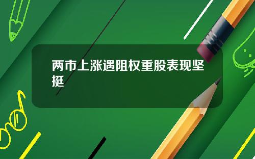 兩市上漲遇阻權重股表現堅挺