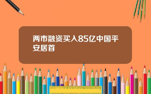 两市融资买入85亿中国平安居首