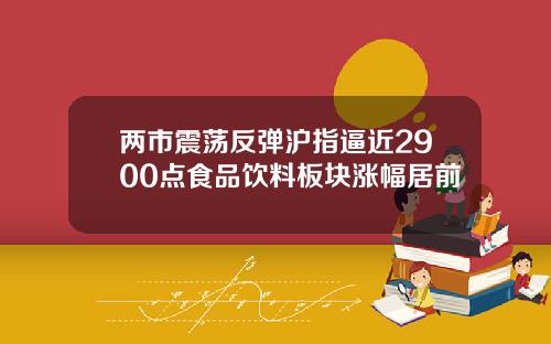 两市震荡反弹沪指逼近2900点食品饮料板块涨幅居前