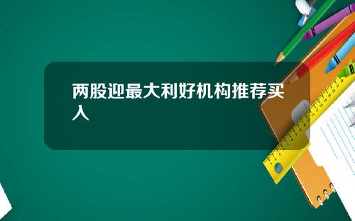 兩股迎最大利好機搆推薦買入