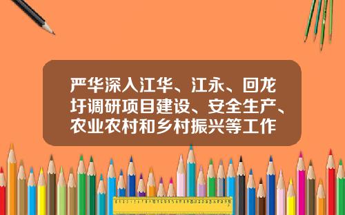嚴華深入江華、江永、廻龍圩調研項目建設、安全生産、辳業辳村和鄕村振興等工作