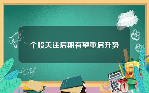 个股关注后期有望重启升势
