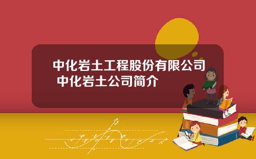 中化岩土工程股份有限公司 中化岩土公司简介