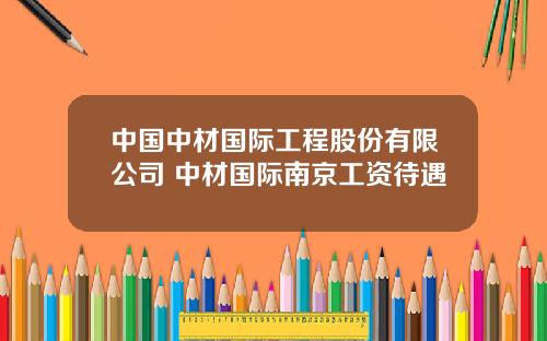 中國中材國際工程股份有限公司 中材國際南京工資待遇