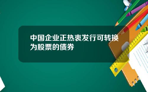 中国企业正热衷发行可转换为股票的债券