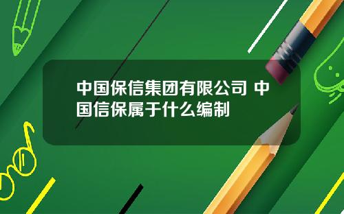 中國保信集團有限公司 中國信保屬於什麽編制