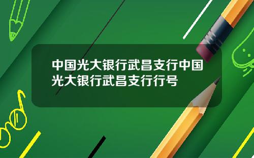 中國光大銀行武昌支行中國光大銀行武昌支行行號
