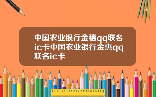 中国农业银行金穗qq联名ic卡中国农业银行金惠qq联名ic卡