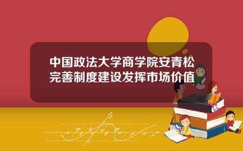 中國政法大學商學院安青松完善制度建設發揮市場價值