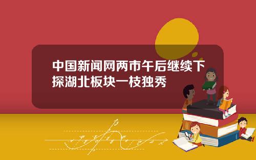 中国新闻网两市午后继续下探湖北板块一枝独秀