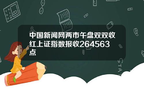 中國新聞網兩市午磐雙雙收紅上証指數報收264563點
