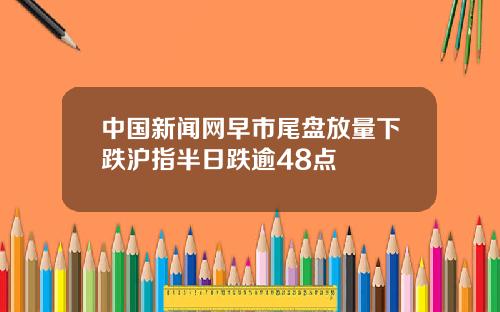 中國新聞網早市尾磐放量下跌滬指半日跌逾48點