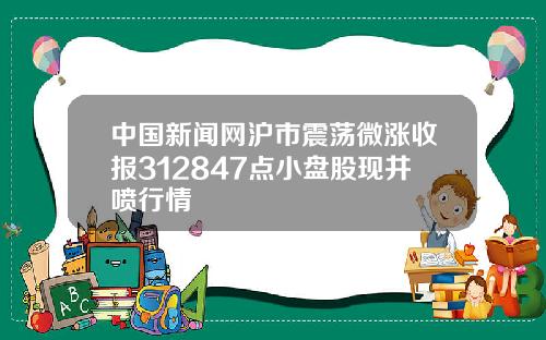 中国新闻网沪市震荡微涨收报312847点小盘股现井喷行情