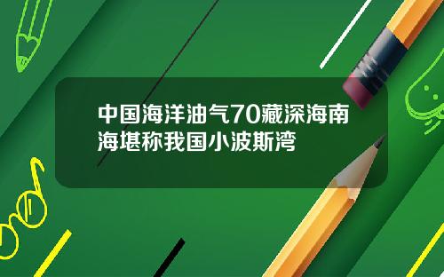 中国海洋油气70藏深海南海堪称我国小波斯湾