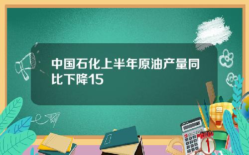 中国石化上半年原油产量同比下降15
