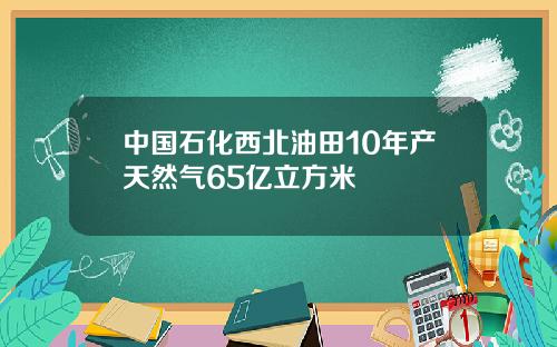 中國石化西北油田10年産天然氣65億立方米