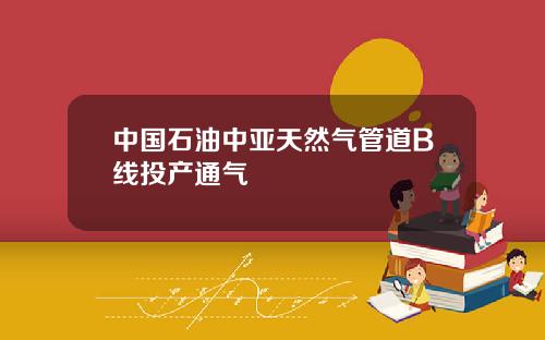 中国石油中亚天然气管道B线投产通气