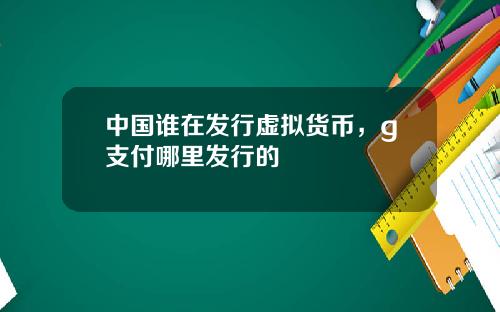 中国谁在发行虚拟货币，g支付哪里发行的