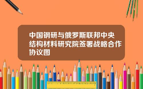 中国钢研与俄罗斯联邦中央结构材料研究院签署战略合作协议图