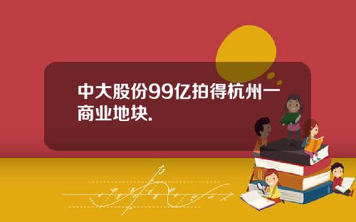 中大股份99亿拍得杭州一商业地块.