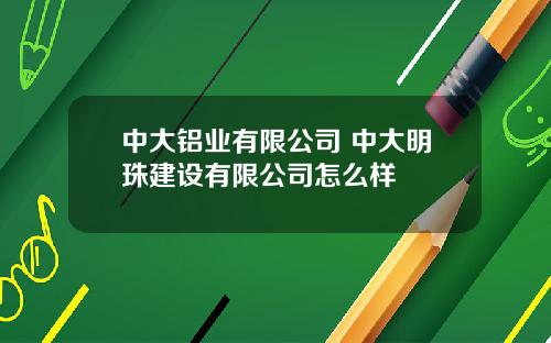 中大铝业有限公司 中大明珠建设有限公司怎么样