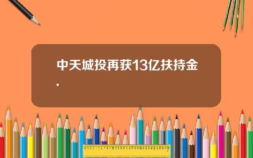 中天城投再獲13億扶持金.