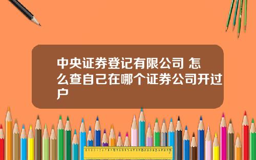 中央証券登記有限公司 怎麽查自己在哪個証券公司開過戶