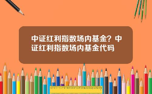 中証紅利指數場內基金？中証紅利指數場內基金代碼