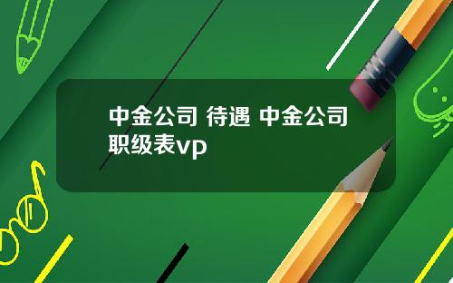 中金公司 待遇 中金公司职级表vp
