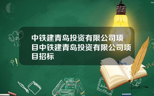中鉄建青島投資有限公司項目中鉄建青島投資有限公司項目招標