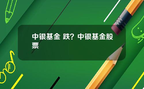 中銀基金 跌？中銀基金股票