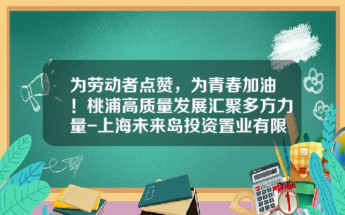 为劳动者点赞，为青春加油！桃浦高质量发展汇聚多方力量-上海未来岛投资置业有限公司