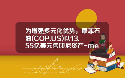为增强多元化优势，康菲石油(COP.US)以13.55亿美元售印尼资产-medco石油公司