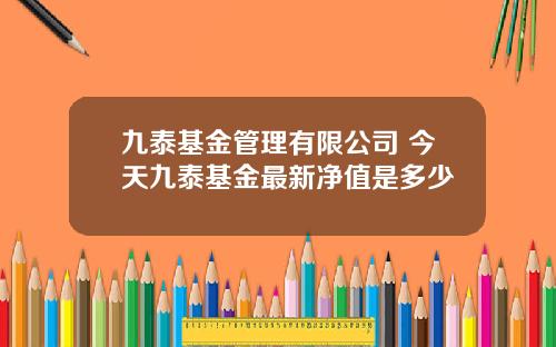 九泰基金管理有限公司 今天九泰基金最新净值是多少