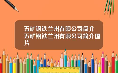 五矿钢铁兰州有限公司简介五矿钢铁兰州有限公司简介图片