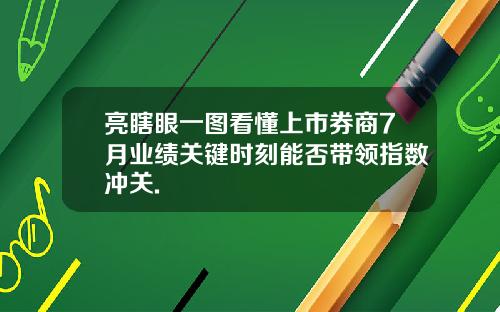 亮瞎眼一图看懂上市券商7月业绩关键时刻能否带领指数冲关.
