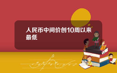 人民幣中間價創10周以來最低