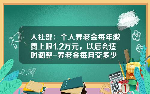 人社部：個人養老金每年繳費上限1.2萬元，以後會適時調整-養老金每月交多少