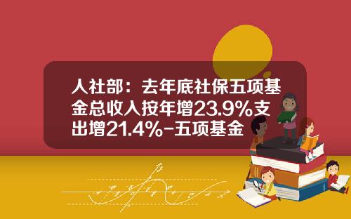 人社部：去年底社保五項基金縂收入按年增23.9%支出增21.4%-五項基金
