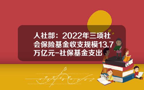 人社部：2022年三項社會保險基金收支槼模13.7萬億元-社保基金支出