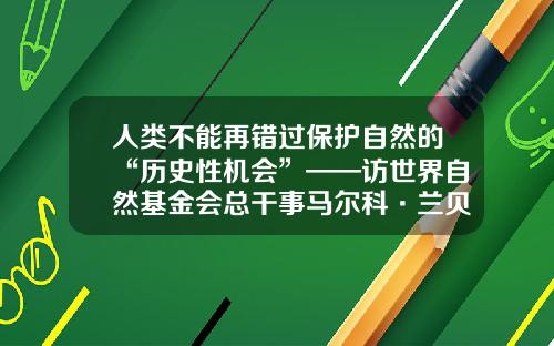 人類不能再錯過保護自然的“歷史性機會”——訪世界自然基金會縂乾事馬爾科·蘭貝蒂尼-世界自然基金會